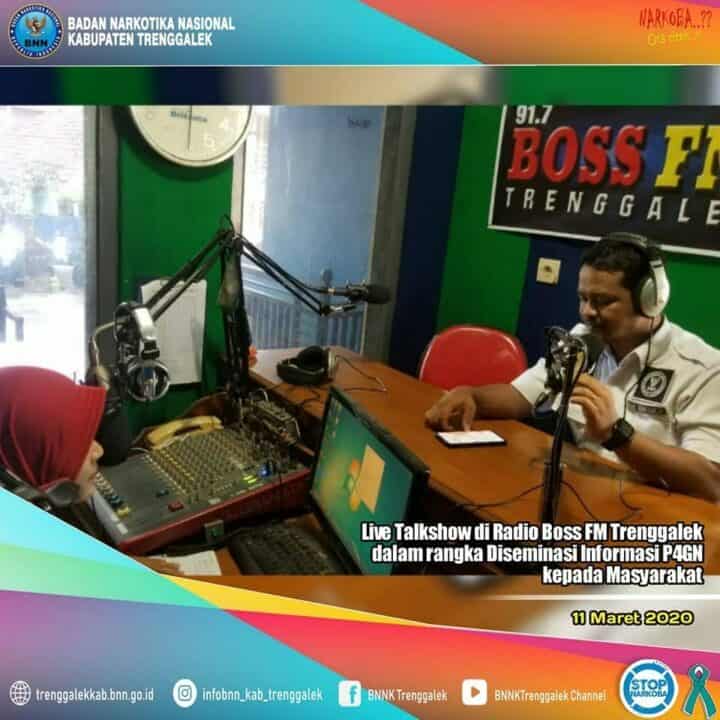DISEMINASI INFORMASI P4GN MELALUI RADIO LOKAL/ DAERAH BOSS FM TRENGGALEK