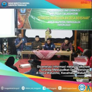 BNNK TRENGGALEK ADAKAN DISEMINASI INFORMASI P4GN MELALUI TALKSHOW DI DESA WATULIMO