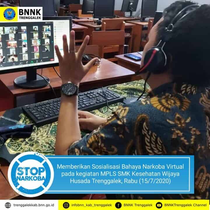 Sosialisasi Bahaya Narkoba secara Virtual dalam mengisi kegiatan MPLS SMK Kesehatan Brawijaya Husada Trenggalek