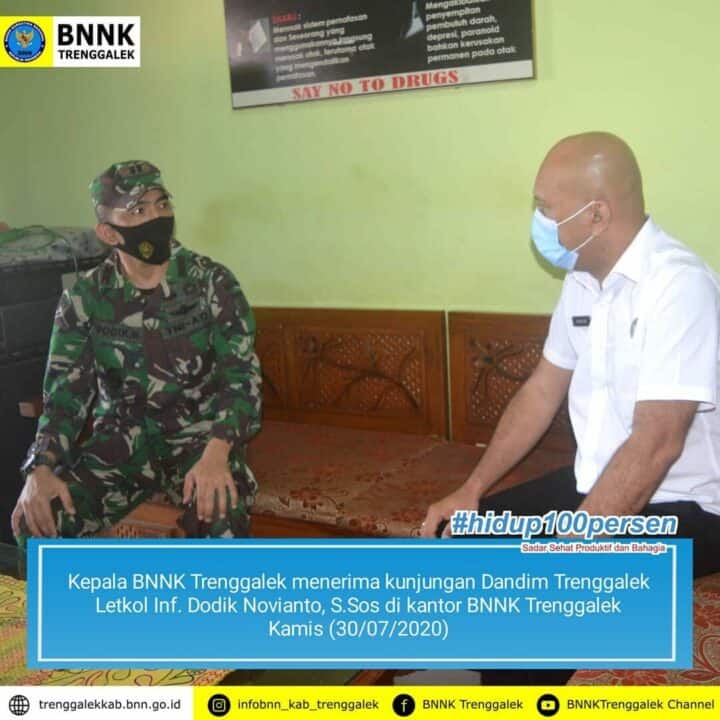 Kepala BNNK Trenggalek Menerima Kunjungan dari Dandim 0806 Trenggalek