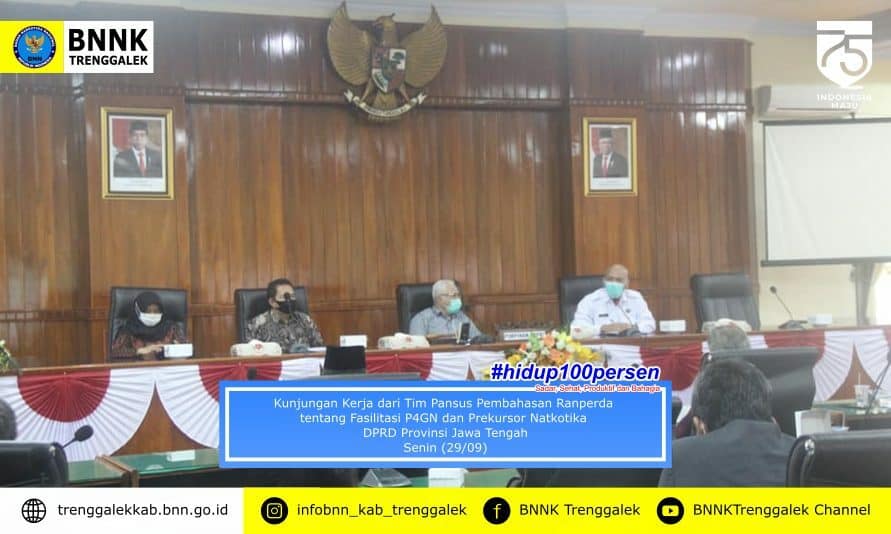 Kunjungan Kerja dari Tim Pansus Pembahasan Ranperda tentang Fasilitasi P4GN dan Prekursor Natkotika DPRD Provinsi Jawa Tengah