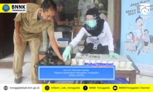 Tes Urin Narkoba kepada Pegawai Kesbangpol Kabupaten Trenggalek