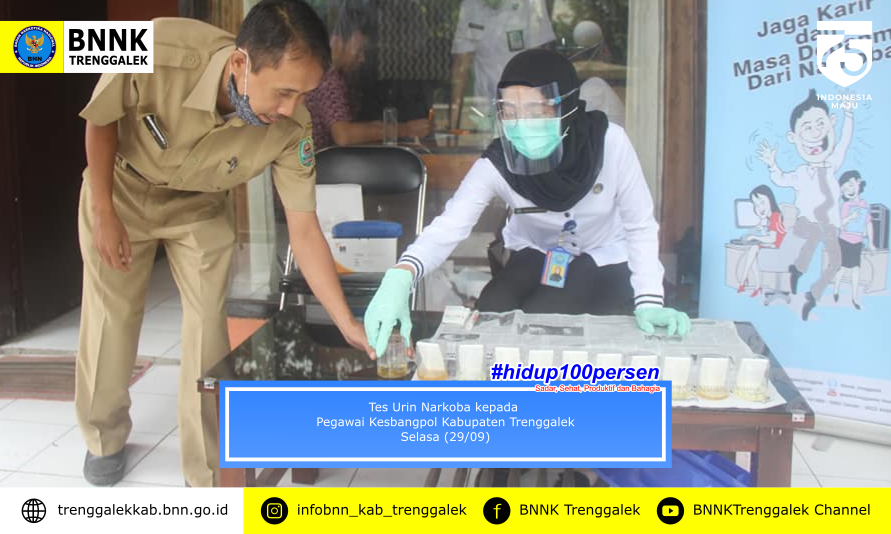 Tes Urin Narkoba kepada Pegawai Kesbangpol Kabupaten Trenggalek