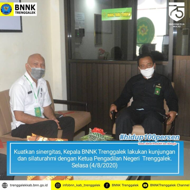 Kepala BNNK Trenggalek melakukan Kunjungan di Pengadilan Negeri Trenggalek