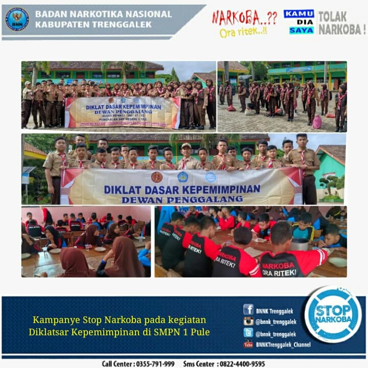 Dukungan Kampanye Stop Narkoba Diklatsar Kepemimpinan Dewan Penggalang SMPN 1 Pule