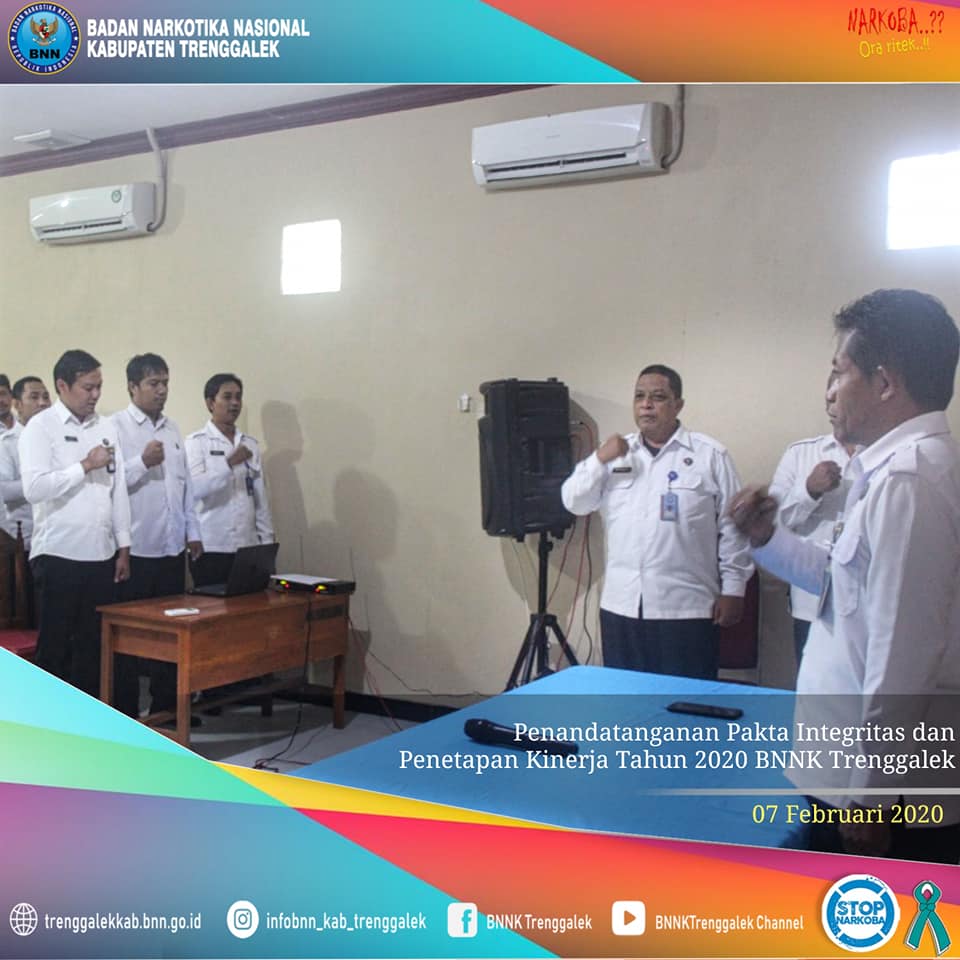 PENANDATANGANAN PAKTA INTEGRITAS DAN PENETAPAN KINERJA TAHUN 2020 BNNK TRENGGALEK