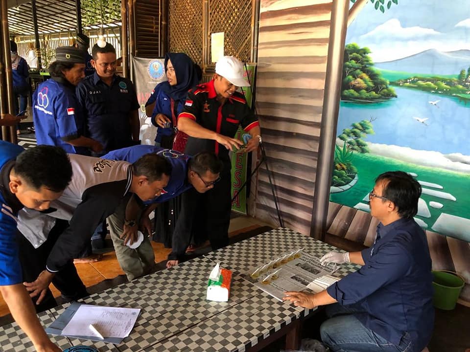 SOSIALISASI BAHAYA NARKOBA DAN SCREENING TES URIN PADA ACARA HARLAH KOMUNITAS ISM