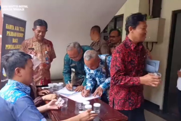 Tes Urin Narkoba bagi Kepala OPD, Bagian dan Camat, di Lingkup PEMKAB Trenggalek