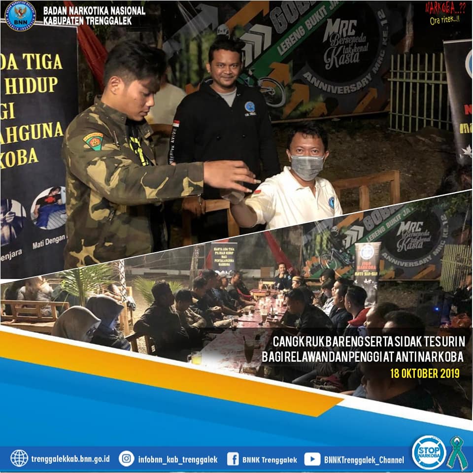 "CANGKRUK BARENG" serta Sidak Tes Urin bagi Relawan dan Penggiat Anti Narkoba BNNK Trenggalek "CANGKRUK BARENG" serta Sidak Tes Urin bagi Relawan dan Penggiat Anti Narkoba BNNK Trenggalek