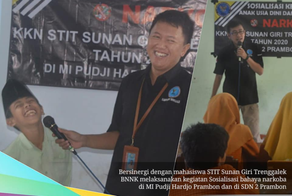 SOSIALISASI KENAKALAN ANAK USIA DINI DAN BAHAYA PENYALAHGUNAAN NARKOBA DI MI PUDJI HARDJO DAN SDN 2 PRAMBON TUGU