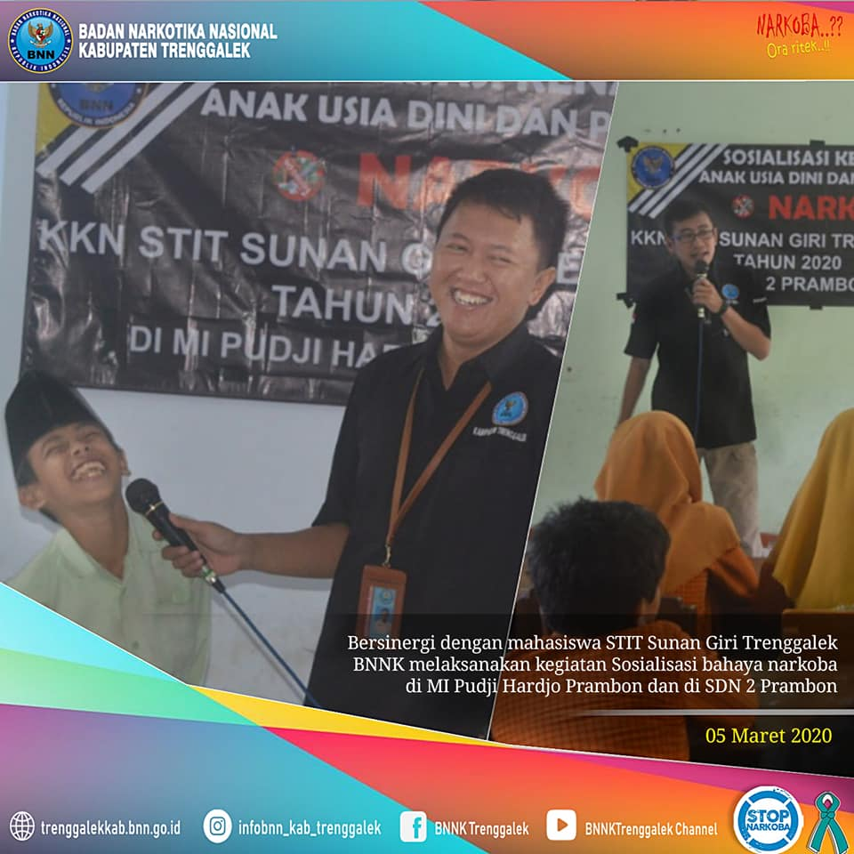 SOSIALISASI KENAKALAN ANAK USIA DINI DAN BAHAYA PENYALAHGUNAAN NARKOBA DI MI PUDJI HARDJO DAN SDN 2 PRAMBON TUGU SOSIALISASI KENAKALAN ANAK USIA DINI DAN BAHAYA PENYALAHGUNAAN NARKOBA DI MI PUDJI HARDJO DAN SDN 2 PRAMBON TUGU