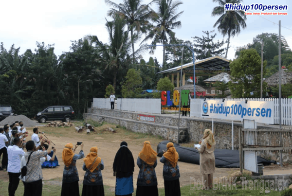 Launching Slogan Hidup 100 Persen oleh Kepala BNNP Jawa Timur di Area Wisata Kuliner Saung Ledokan Widoro (SLOW) Trenggalek