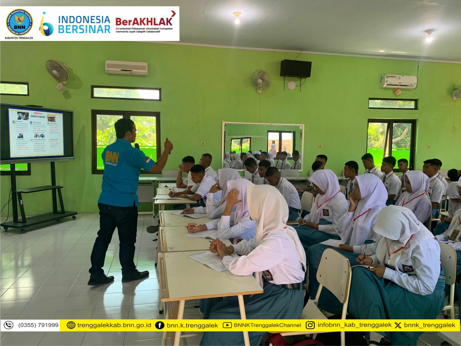 PEMBEKALAN MATERI P4GN PADA KEGIATAN PENDIDIKAN DAN PELATIHAN BELA NEGARA 2024 PASKIBRA SMAN 1 DURENAN