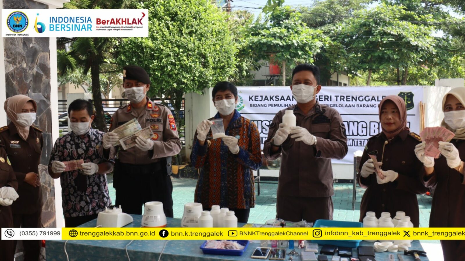 Kepala BNNK Trenggalek Hadir dalam Pemusnahan Barang Bukti di Kejaksaan Negeri Trenggalek