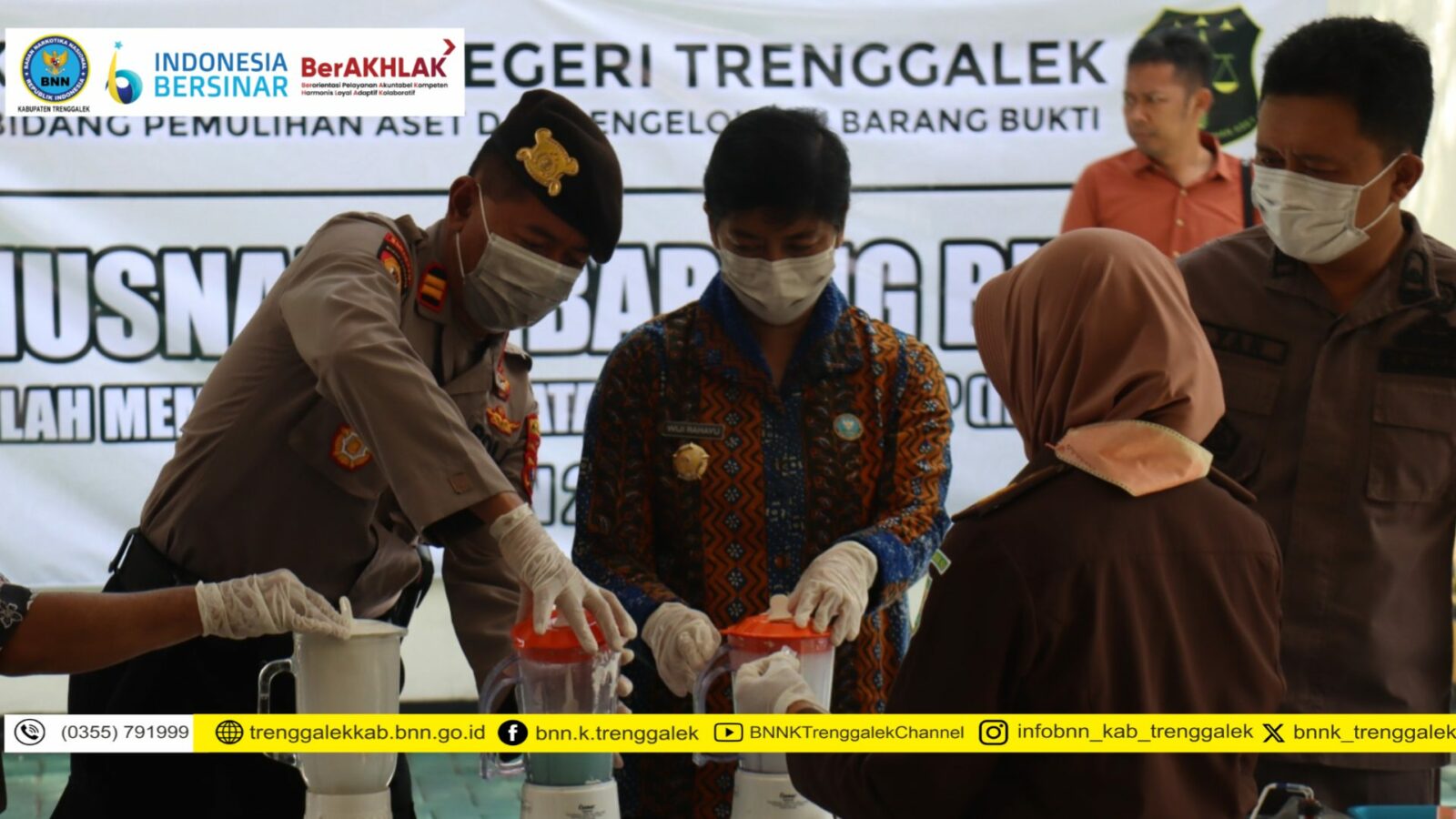Kepala BNNK Trenggalek Hadir dalam Pemusnahan Barang Bukti di Kejaksaan Negeri Trenggalek